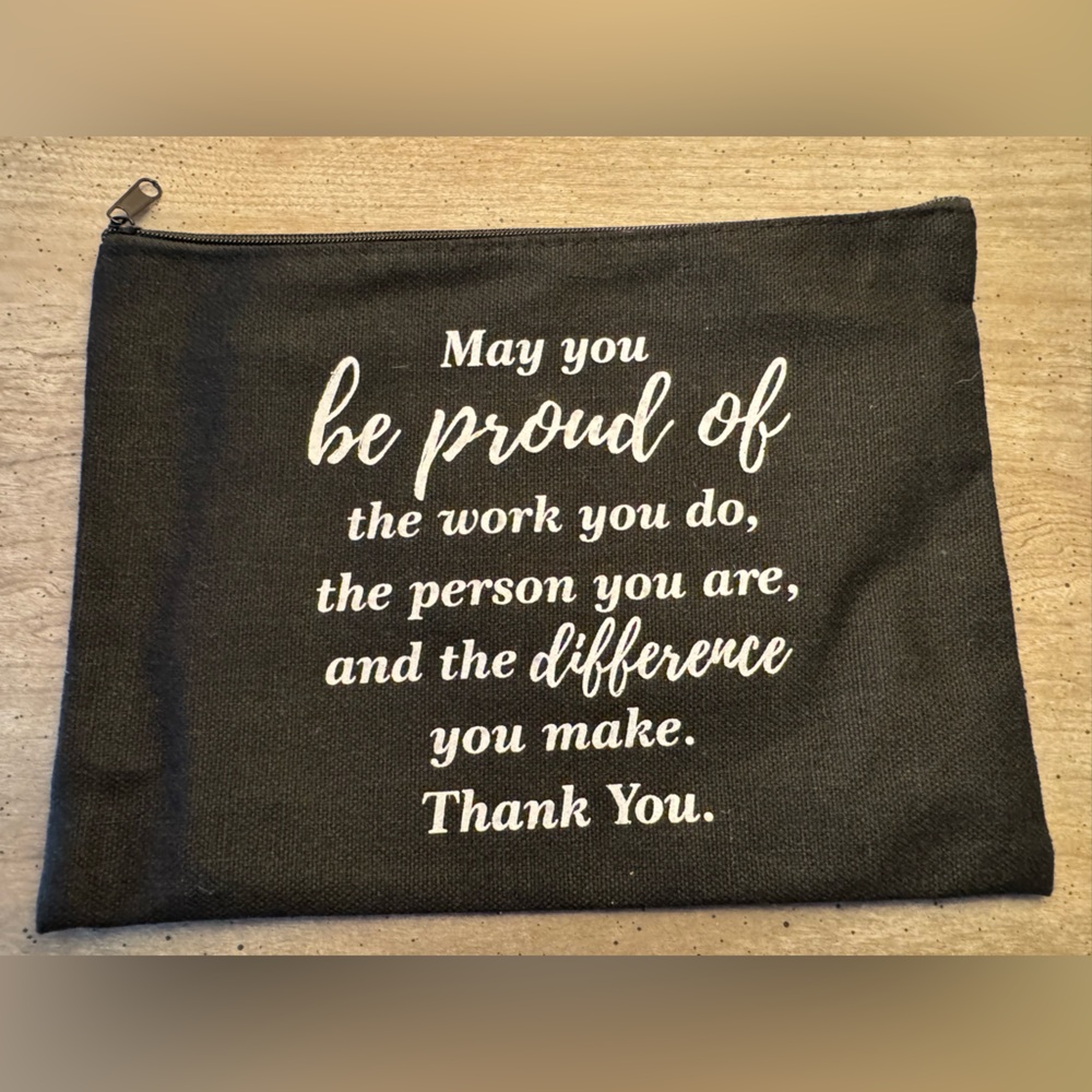 Inspirational Black Pouch/Cosmetic Case